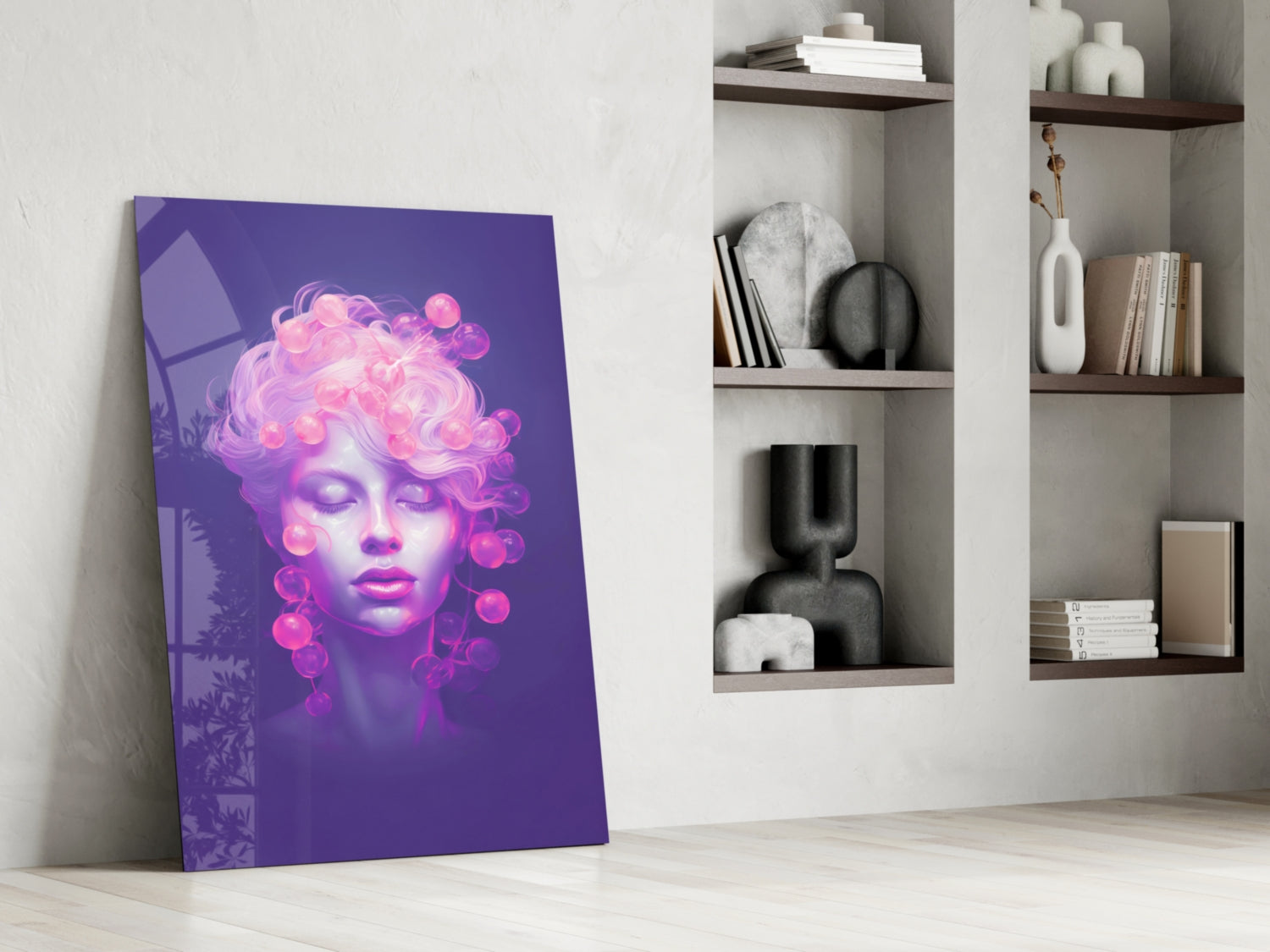 Pink Bubbles Glass Wall Art || Designer Collection