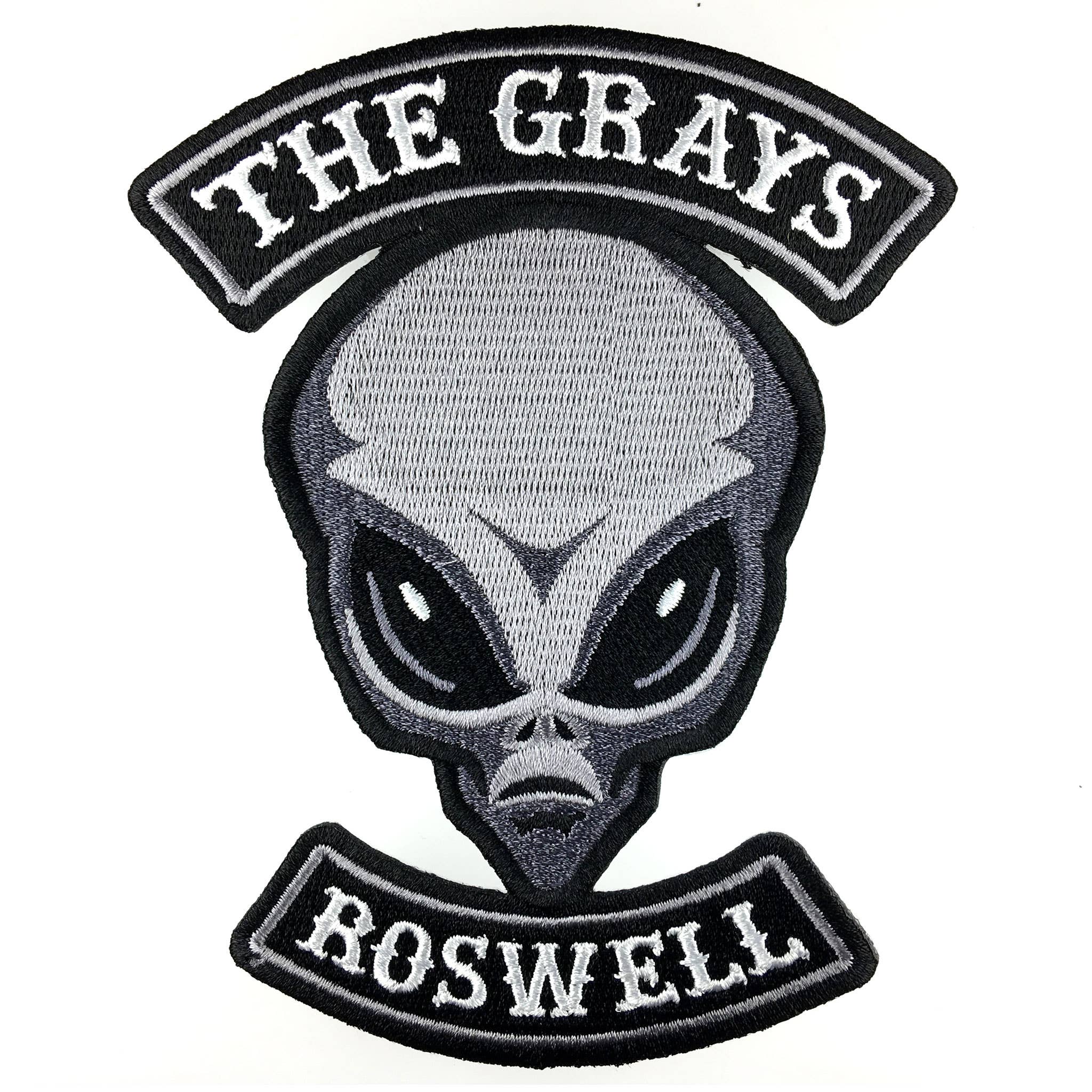 The Grays Alien Embroidered Patch: Iron-on