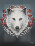 Guardian of the Fall White Wolf Canvas Art Print by Lisa Parker