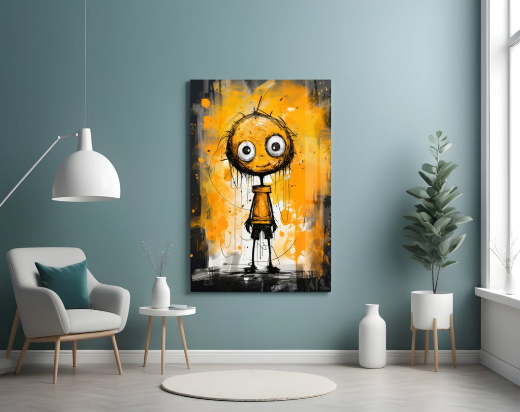 Ethereal Orange Whimsy Glass Wall Art
