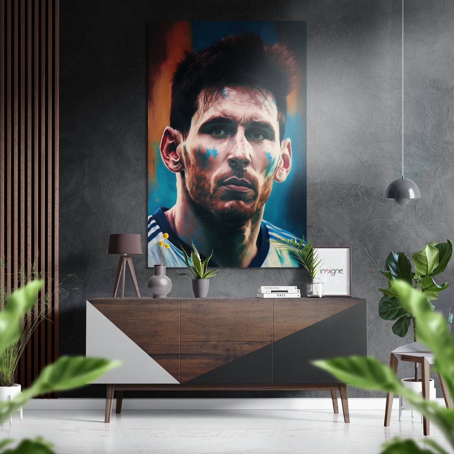 Messi Brushed Aluminum Dibond Wall Art