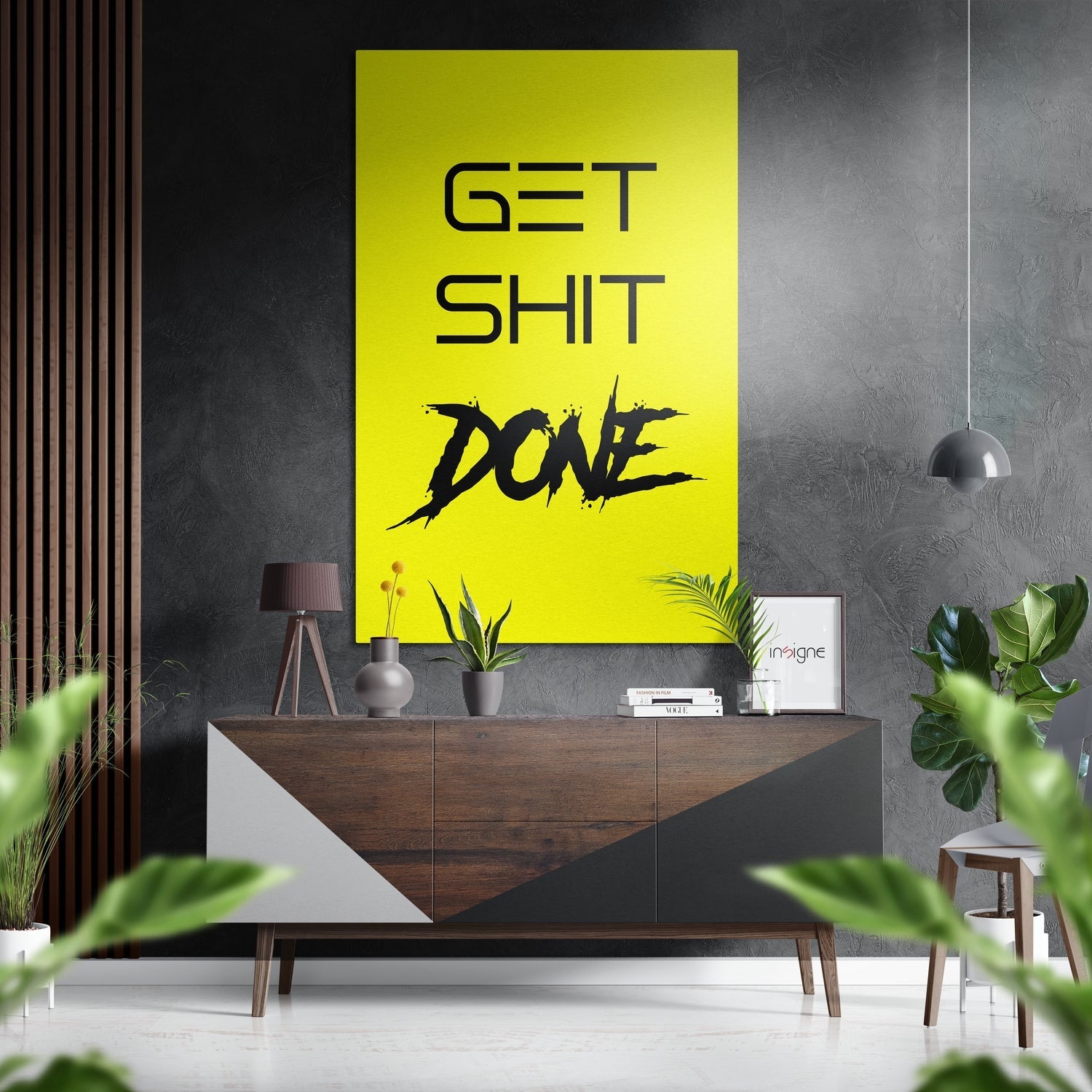 Get Shit Done Brushed Aluminum Dibond Wall Art
