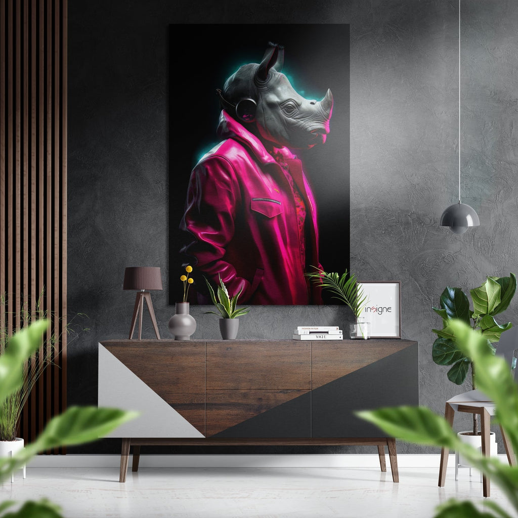 Fashionate Rhino Brushed Aluminum Dibond Wall Art