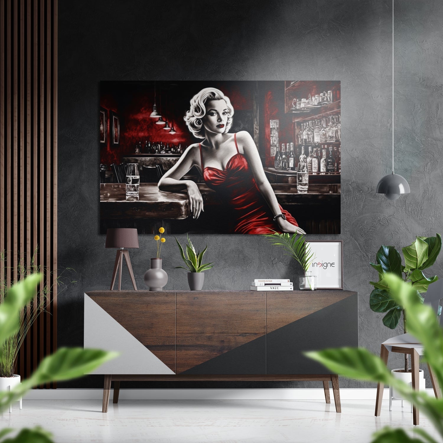 Woman in a Bar Brushed Aluminum Dibond Wall Art
