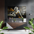 Woman in a Bar Brushed Aluminum Dibond Wall Art