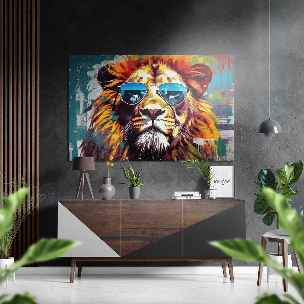 Cool Lion Brushed Aluminum Dibond Wall Art