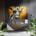 Happy Giraffe Brushed Aluminum Dibond Wall Art