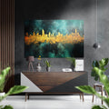 City Silhouette Brushed Aluminum Dibond Wall Art