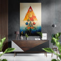 Triangles Brushed Aluminum Dibond Wall Art