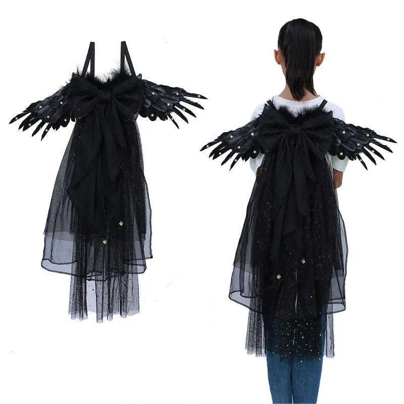 Black Star Feathered Halloween Performance Costume