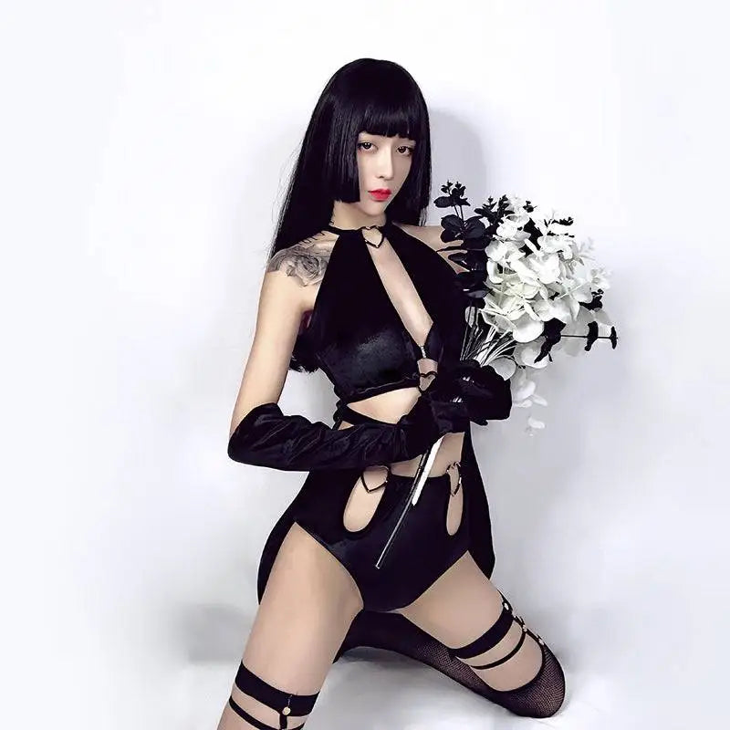 Black Velvet Nightclub DJ Female Singer Costume