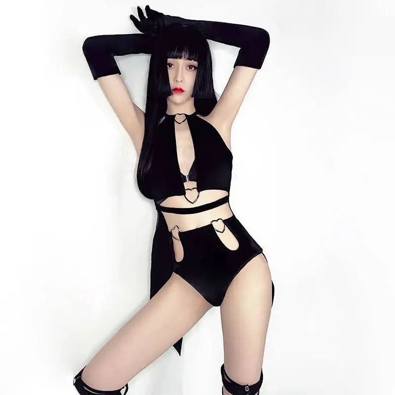Black Velvet Nightclub DJ Female Singer Costume