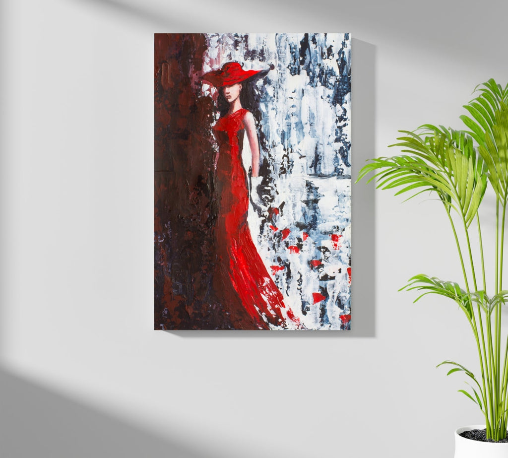 Woman in Red Aluminum Print