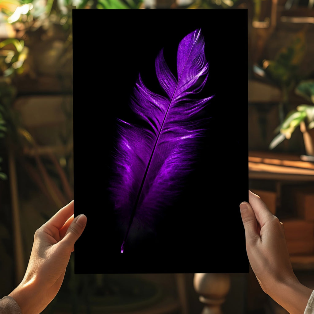 Purple Feather Aluminum Print