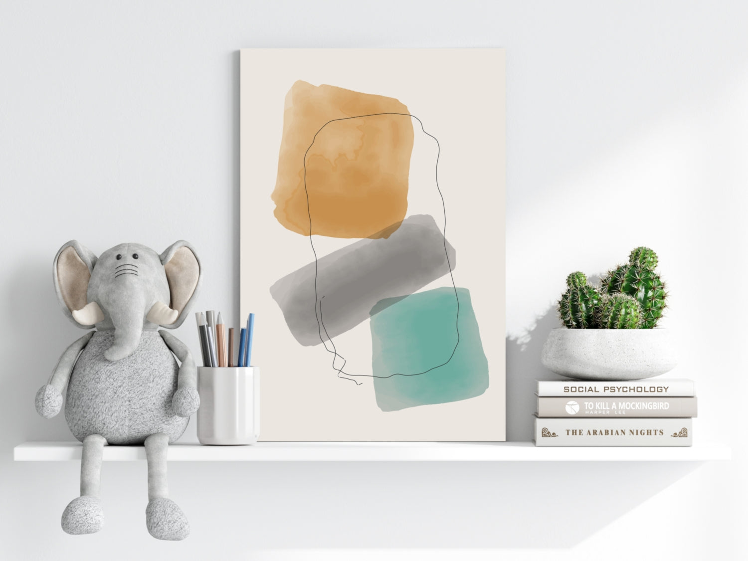 Line Art Modern Shape V6 Aluminum Print