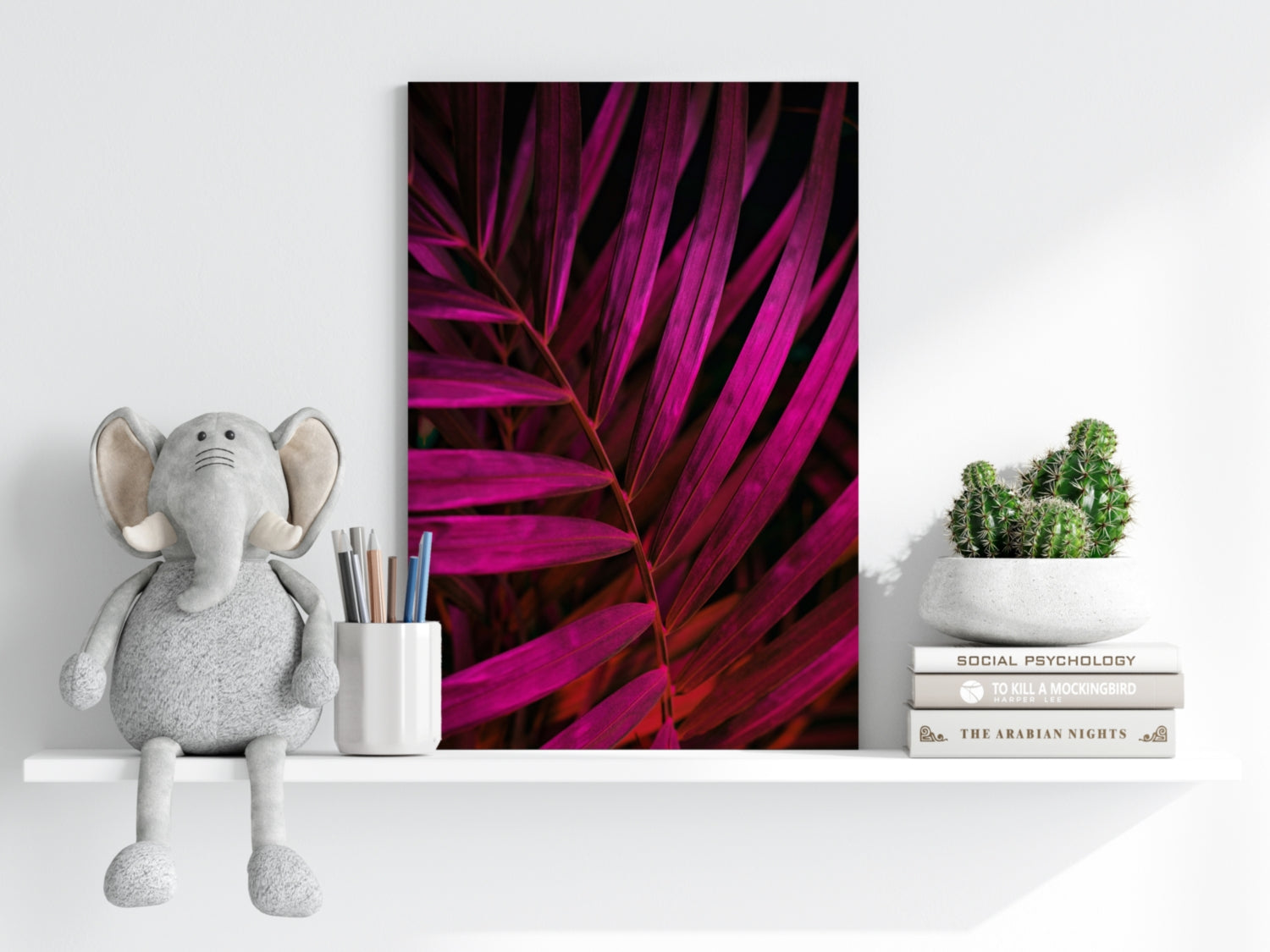 Fuschia Leaf Aluminum Print