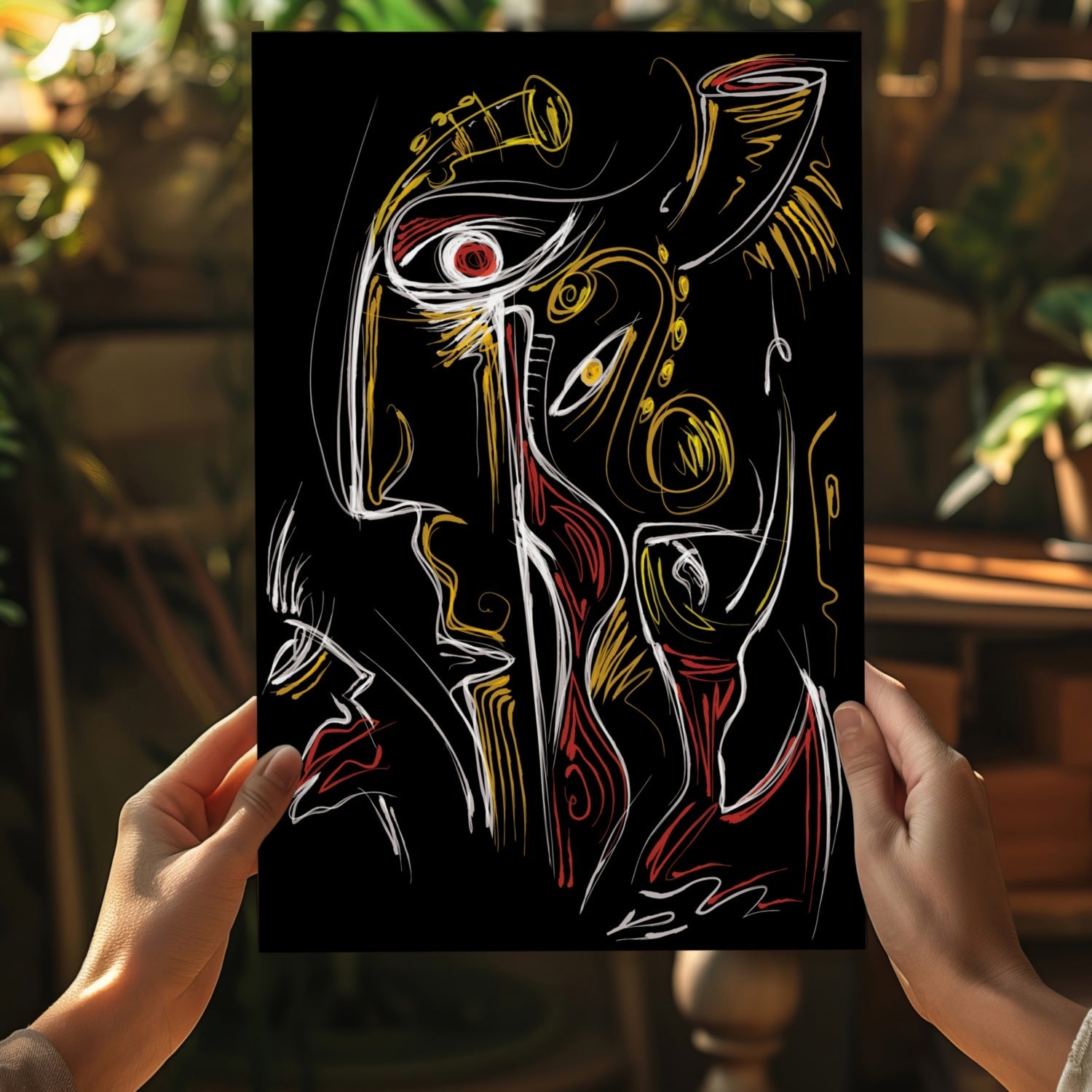 Abstract Art Faces Aluminum Print