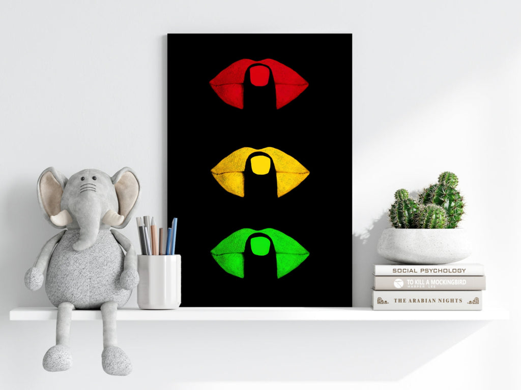 Hush Lips Aluminum Print