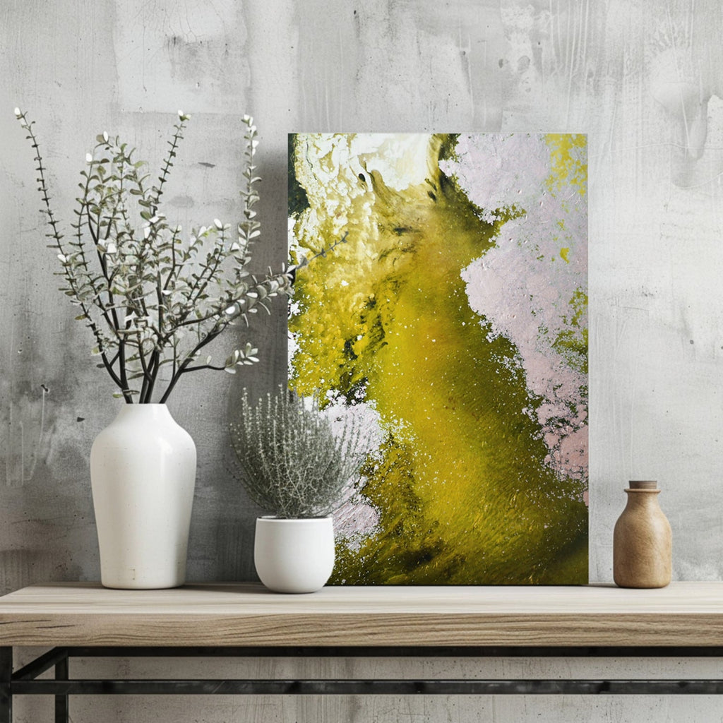 Abstract Paint Yellow V1 Aluminum Print