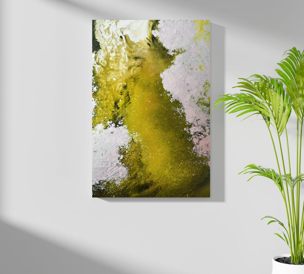 Abstract Paint Yellow V1 Aluminum Print