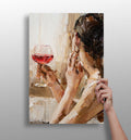 Woman Holding Wine Aluminum Print