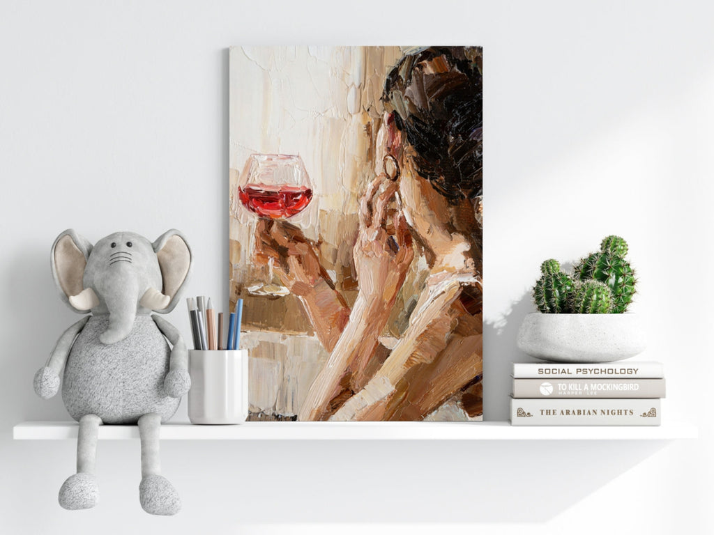 Woman Holding Wine Aluminum Print
