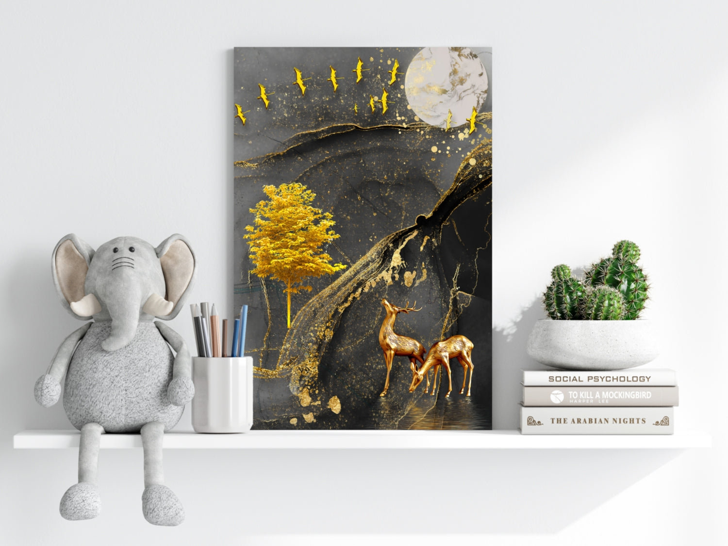 Abstract Deers Aluminum Print