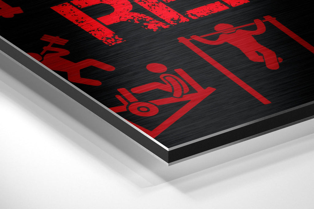 Eat, Lift, Sleep Brushed Aluminium Dibond Wall Art