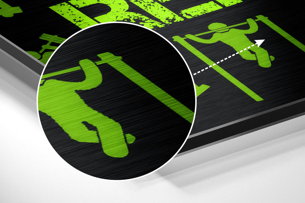 Eat, Lift, Sleep Brushed Aluminium Dibond Wall Art