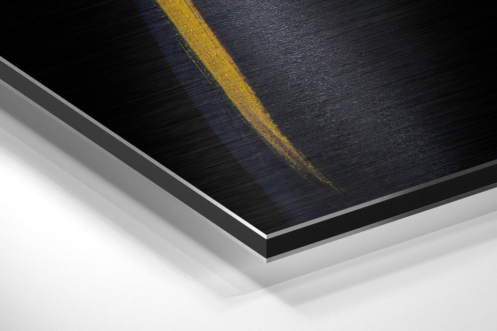 Yellow Stance Brushed Aluminium Dibond Wall Art