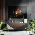 Golden Flower Brushed Aluminium Dibond Wall Art