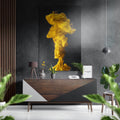 Yellow Smoke Brushed Aluminium Dibond Wall Art