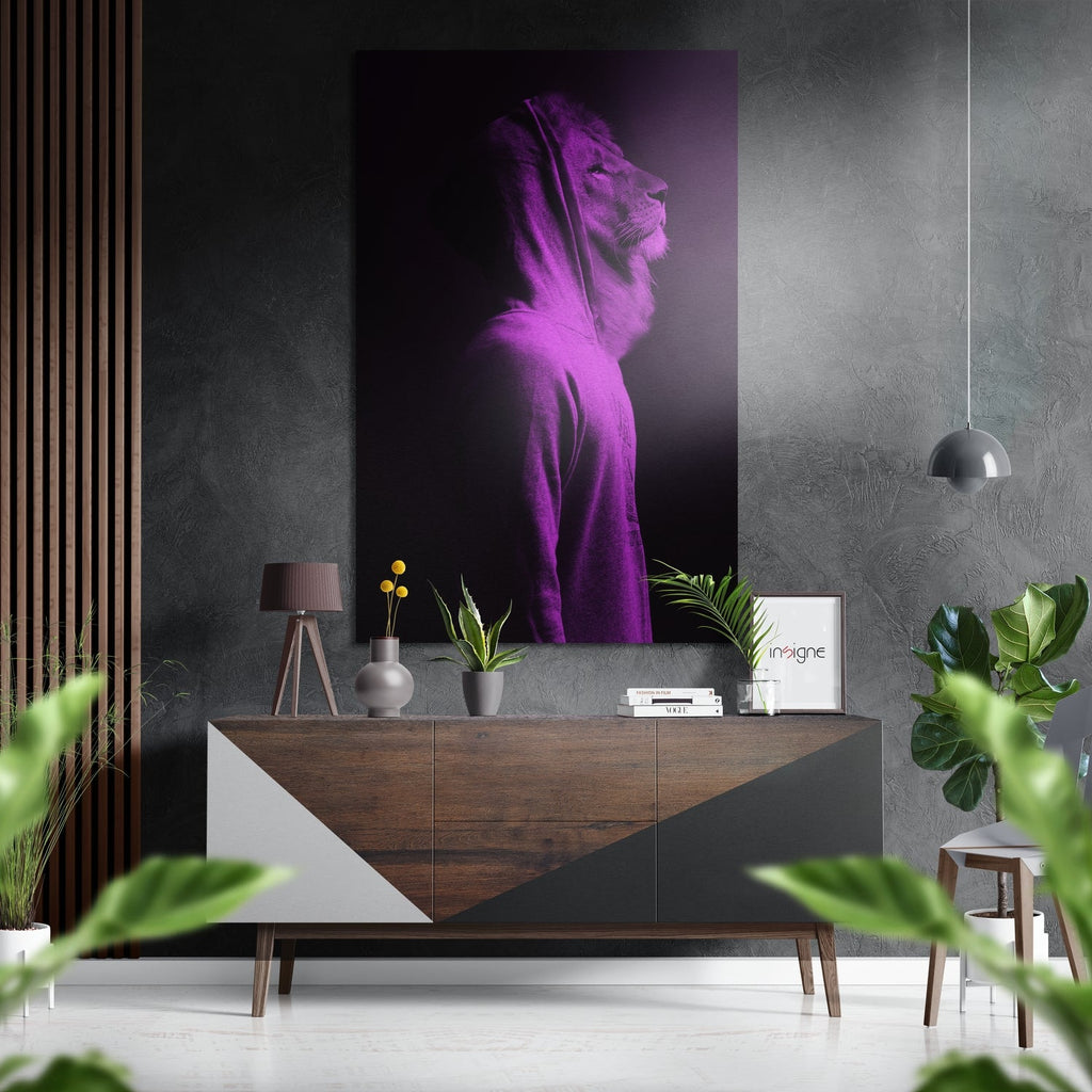 Lion Man Brushed Aluminium Dibond Wall Art
