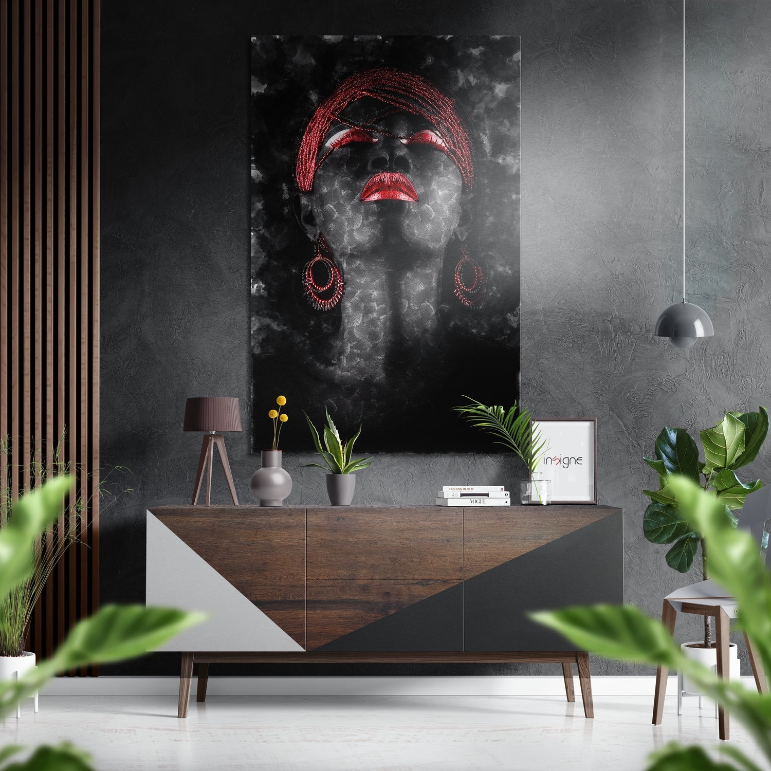 Feel the Red Brushed Aluminium Dibond Wall Art