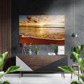 Sunset at the Beach Brushed Aluminium Dibond Wall Art