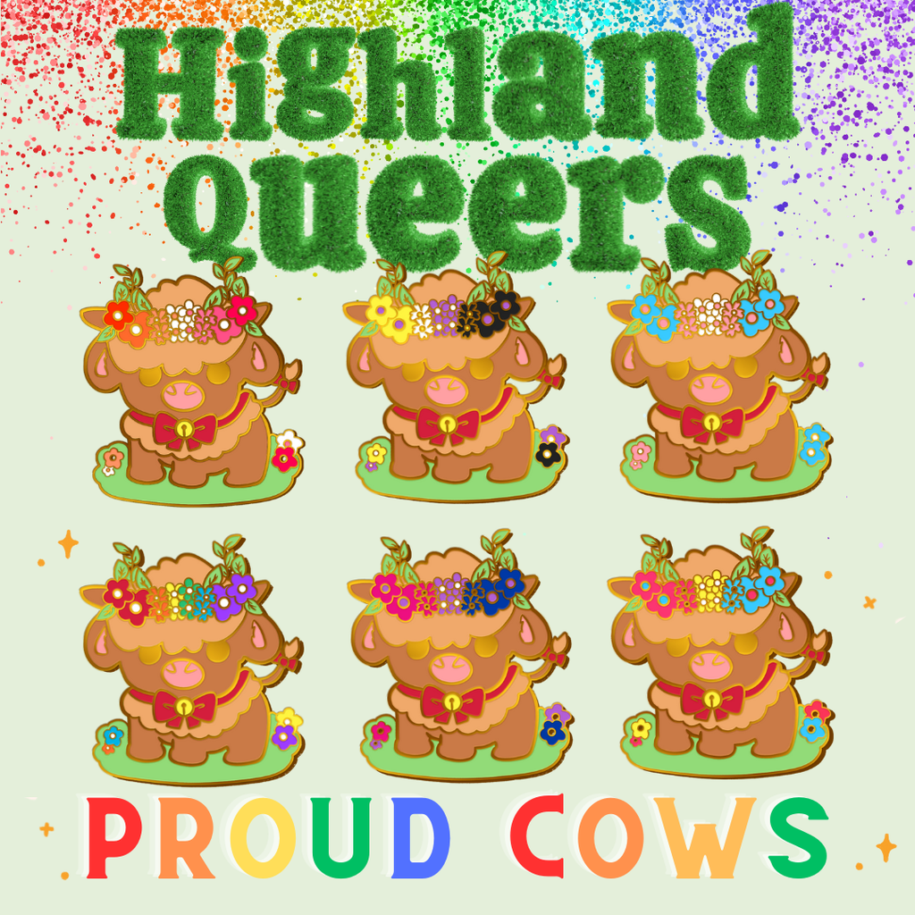 Pride Cow: Bisexual Rainbow LGBTQIA+ Enamel Pin