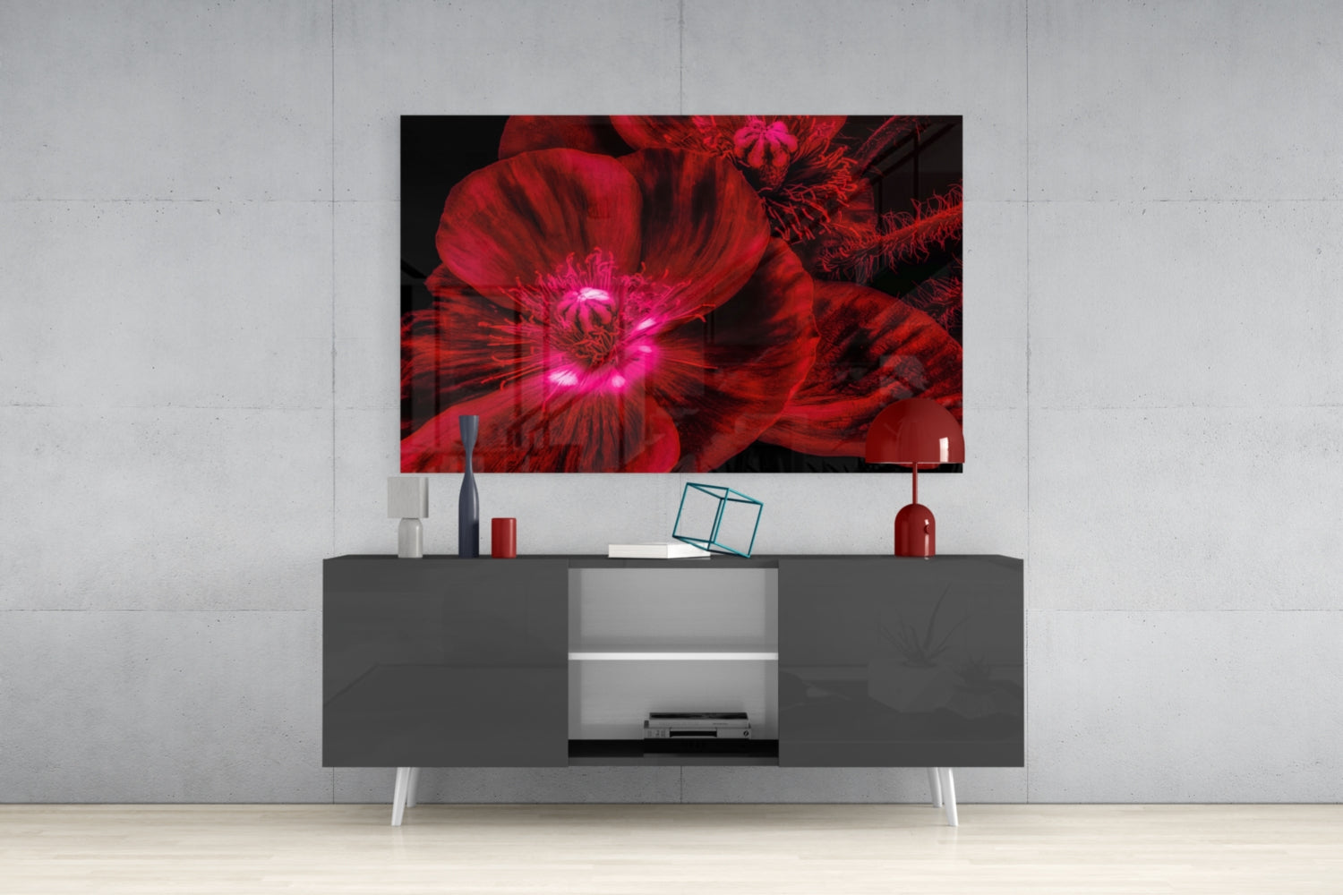 Malvales Flower Glass Wall Art