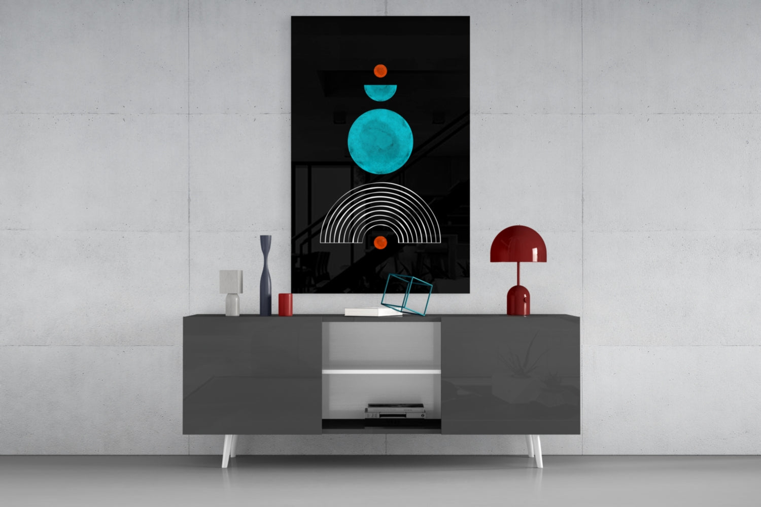 Dot Under the Rainbow Glass Wall Art