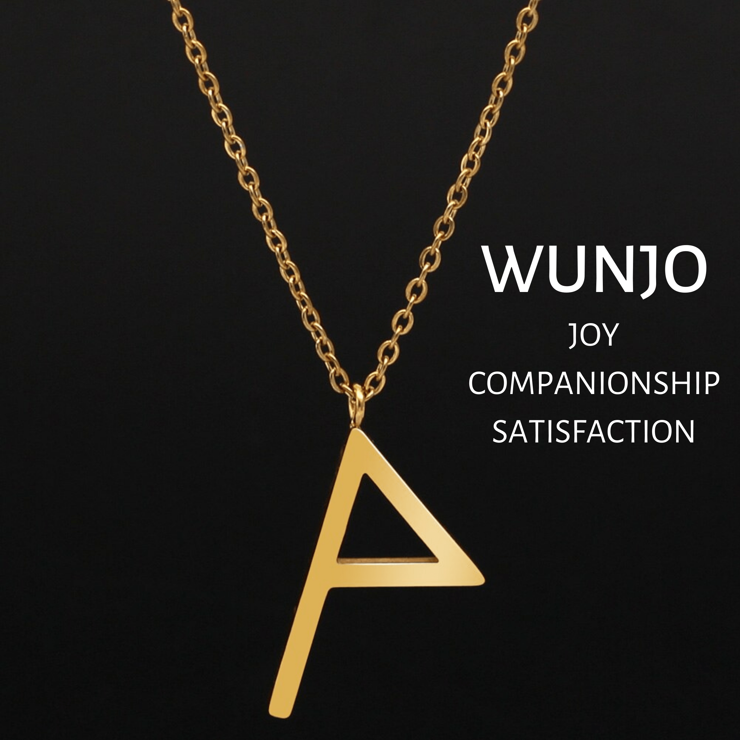 Viking Runes Tunic Stainless Steel Gold Necklaces