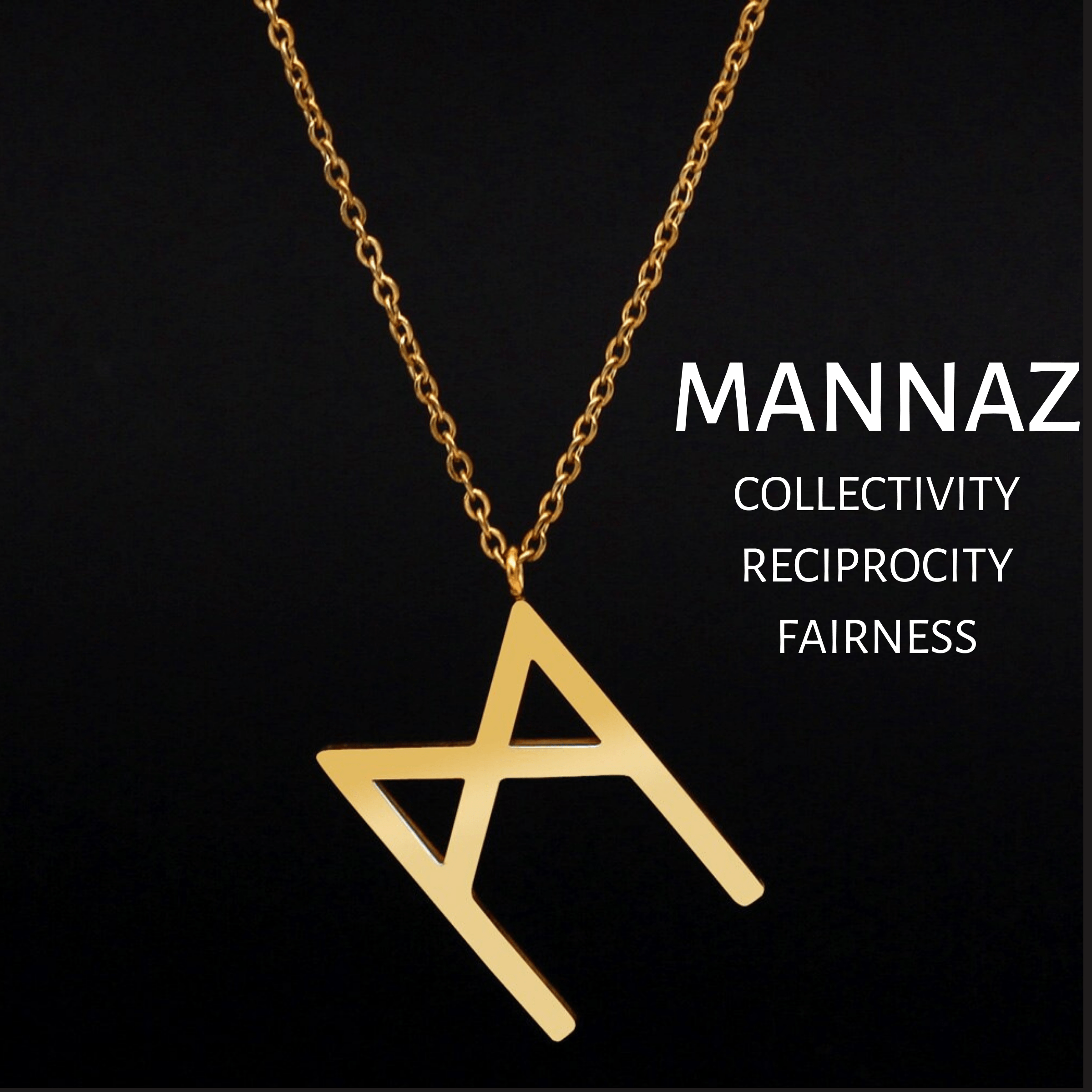 Viking Runes Tunic Stainless Steel Gold Necklaces