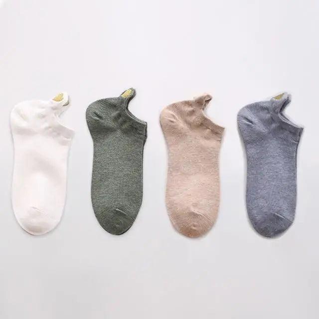 Cute Heart Design 4 Pairs Socks For Women Fashion Spring Cotton Modern Girls Casual Outdoor Socks For Women