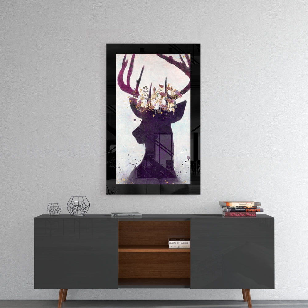 Deer Glass Wall Art