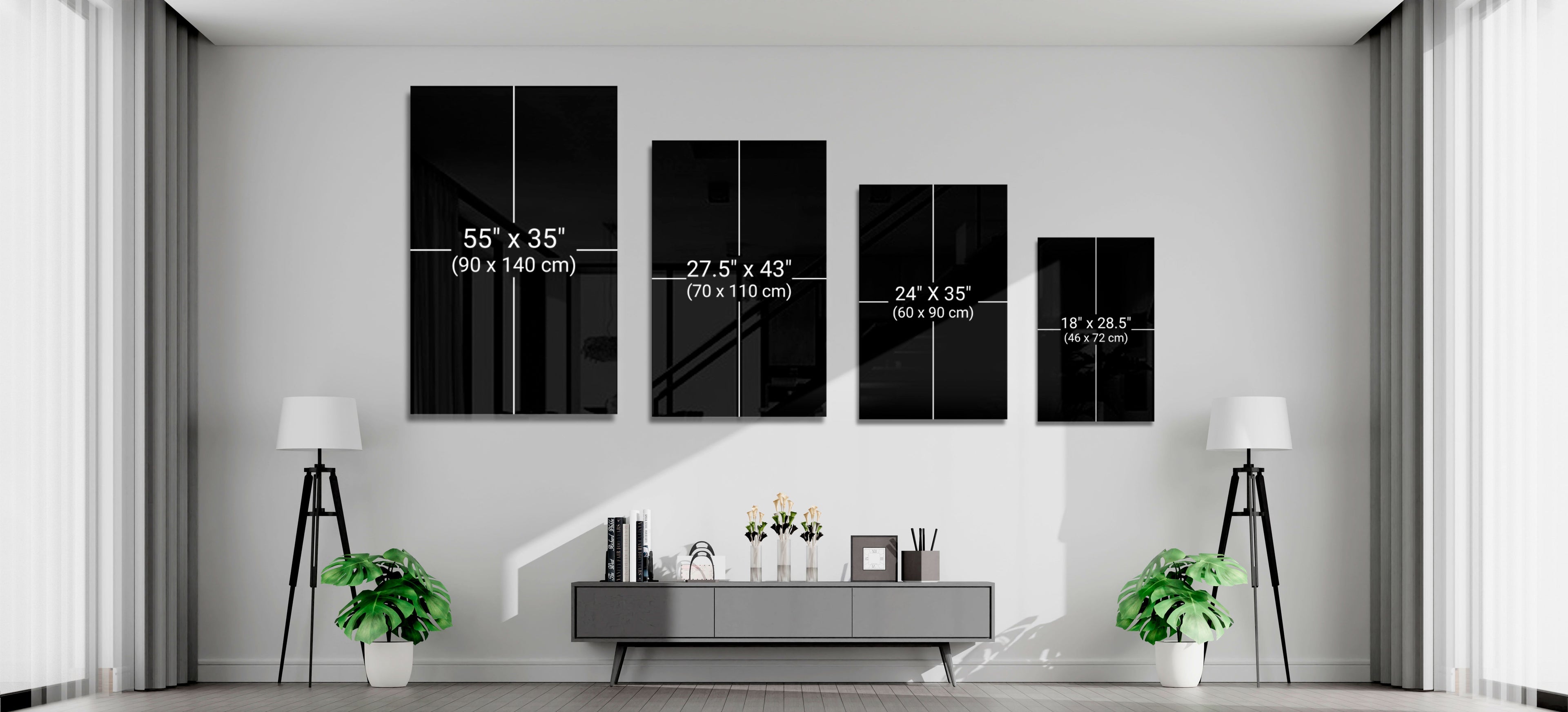 Red Trees Glass Wall Art