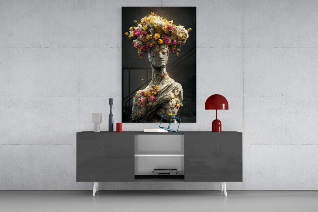 Abandoned Statue Glass Art  || Designer Collection