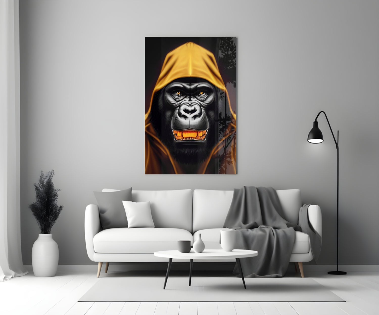 Angry Smile Glass Wall Art  || Designer Collection
