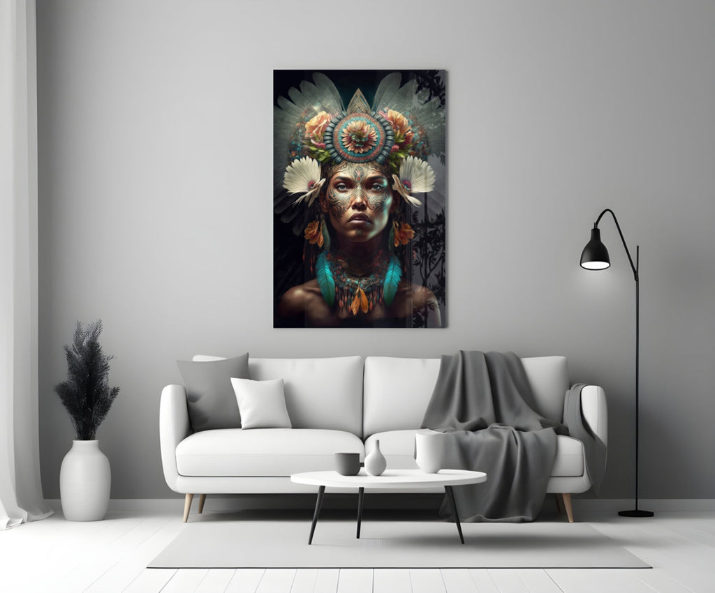 Flower Monarch Glass Wall Art  || Designer Collection