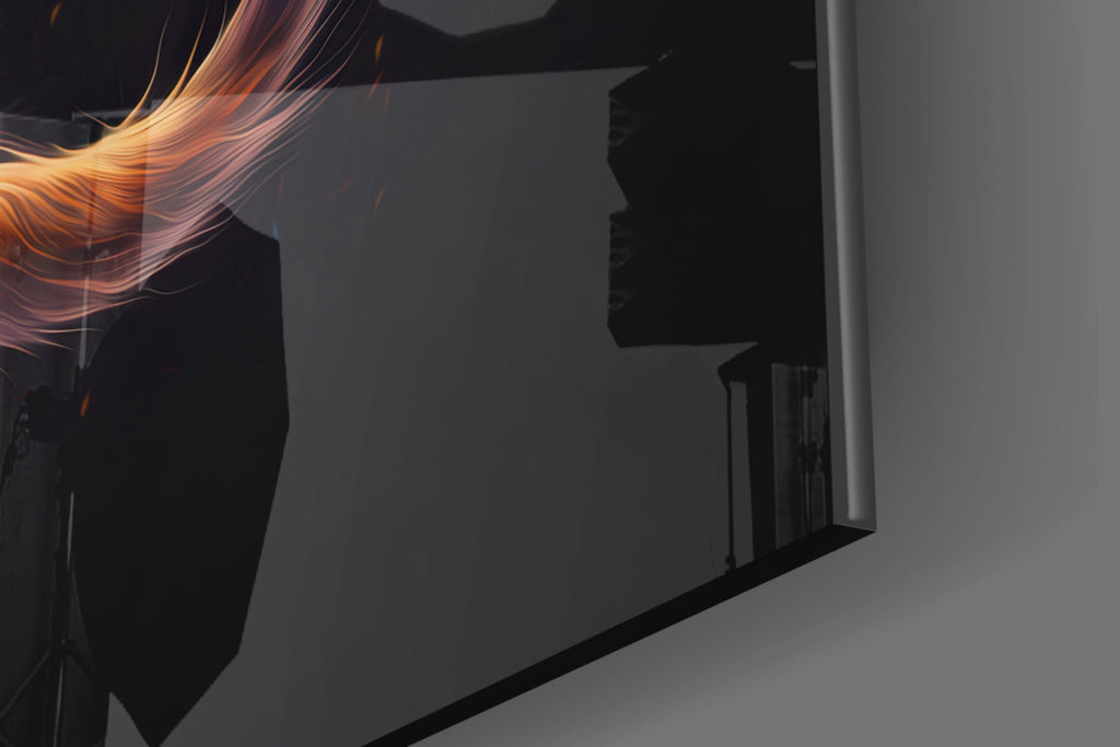 Moon Cat Glass Wall Art  || Designer Collection