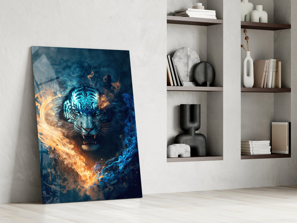 Flaming Anger Glass Wall Art  || Designer Collection