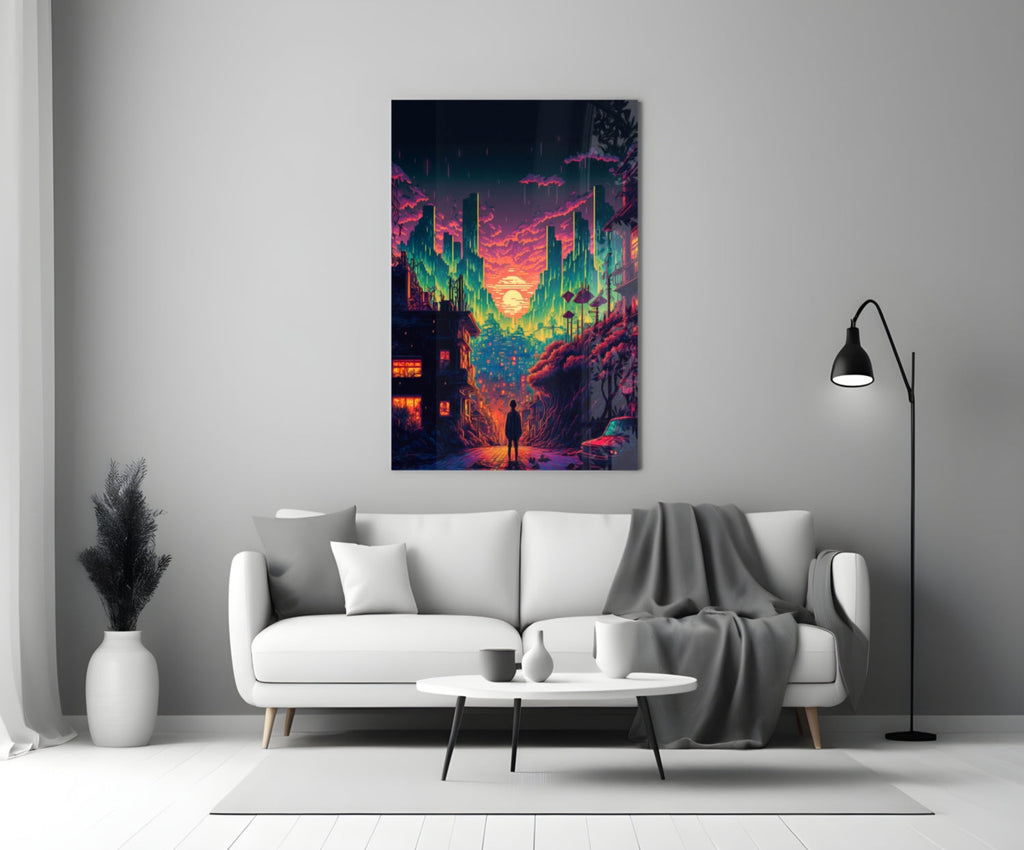 Walk to the New Life Glass Wall Art  || Designers Collection