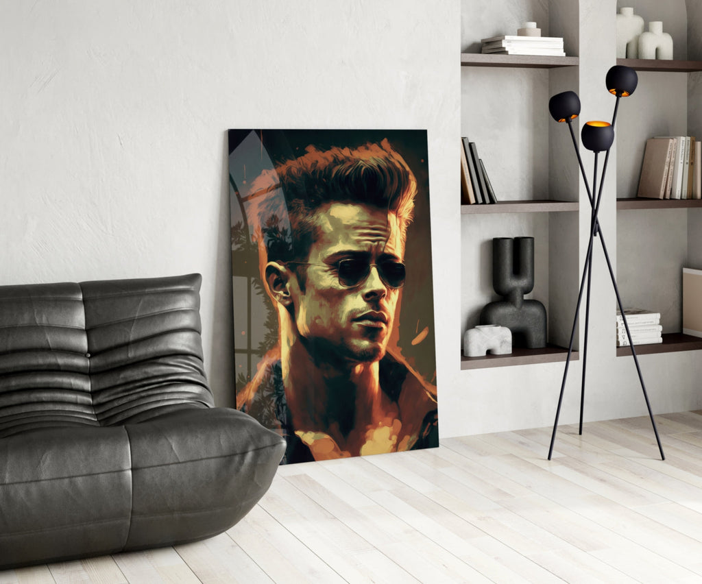 Fight Club - Tyler Durden Glass Wall Art  || Designer Collection